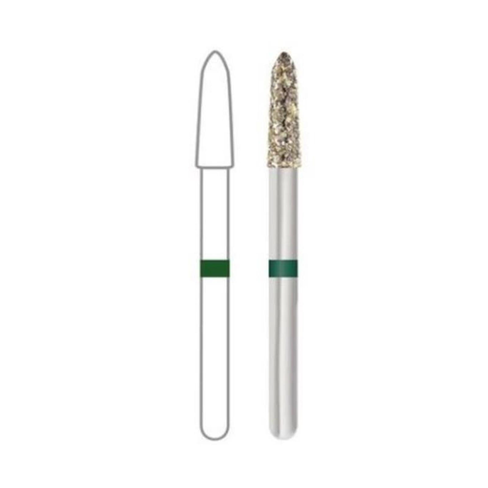 Midwest ONCE Sterile Single-Use Diamond Bur 878K-018C, Coarse, Taper Modified Bevel, FG, 1.8 mm Diameter, 8.0 mm Length, 25/Pk, 1878K018C - Midwest ONCE Sterile Diamond Burs 878K-018C 25/Pk - Image 1