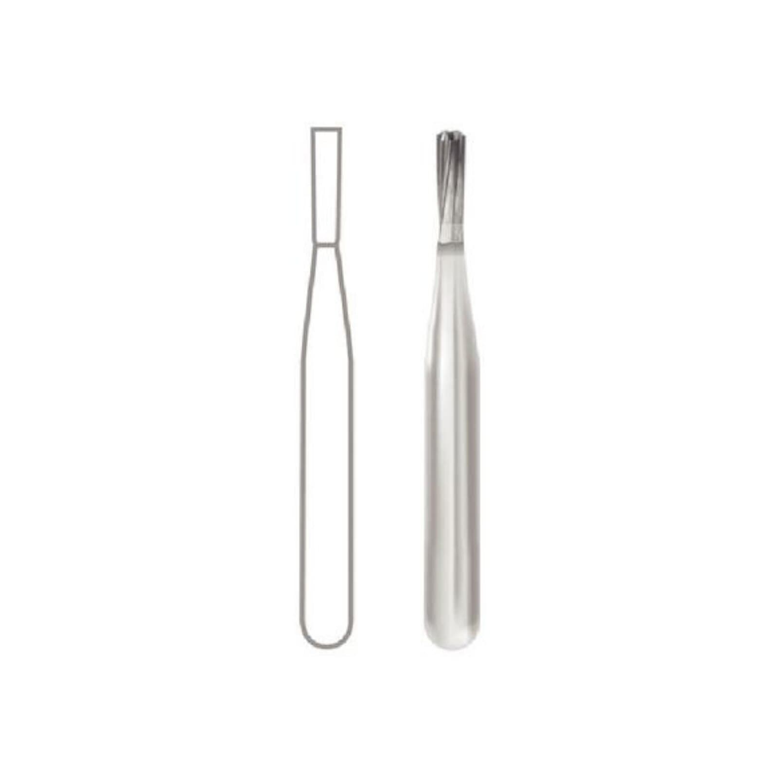 Midwest Operative Carbide Bur #57 FGSS, Straight Fissure, Flat End, Friction Grip, Short Shank, 1.0 mm Diameter, 3.7 mm Length, 100/Bag, 386417 thumbnail 2