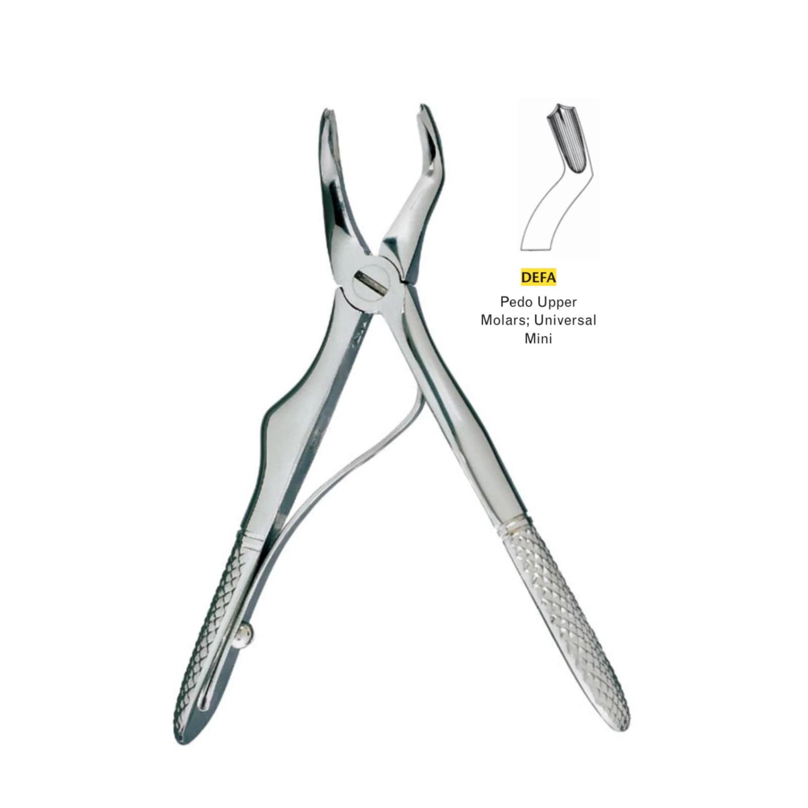 Miltex Extracting Forceps A, Pedodontic, Upper Molars, Universal, Mini, English Pattern, Stainless Steel, DEFA thumbnail 2