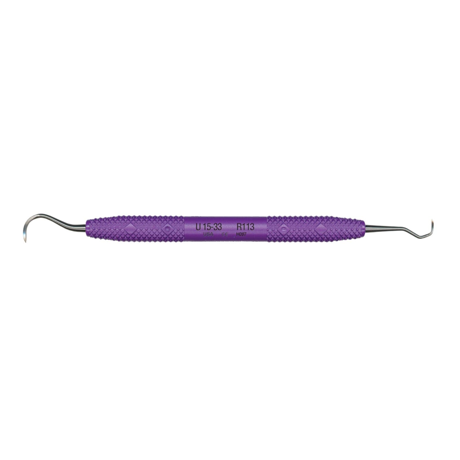 PDT Cruise Line U15/33 Double-Ended Sickle/Jacquette Scaler, Purple Solid Resin Handle, R113 thumbnail 3
