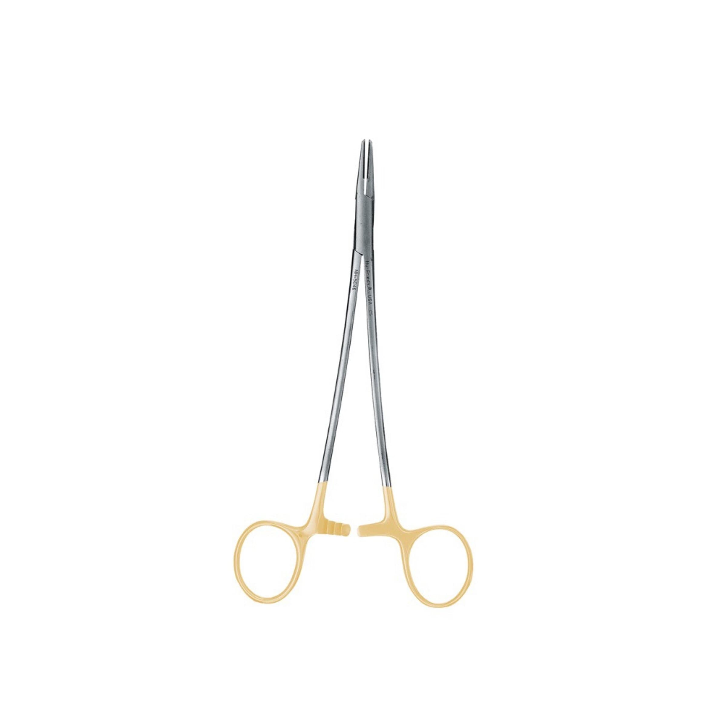 Hu-Friedy Fine Swedish Pattern Perma Sharp Needle Holder, 15 cm (6"), Tungsten Carbide, Gold Plated, FSP thumbnail 2