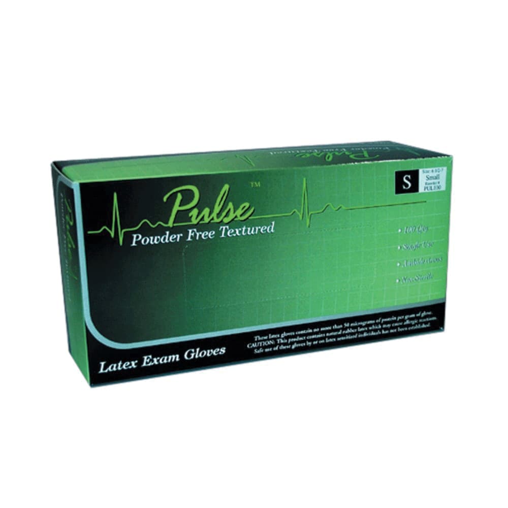 Pulse Latex Exam Gloves, Powder Free, Textured, Non-Sterile, Medium, White, 100/Box, 151200 thumbnail 2