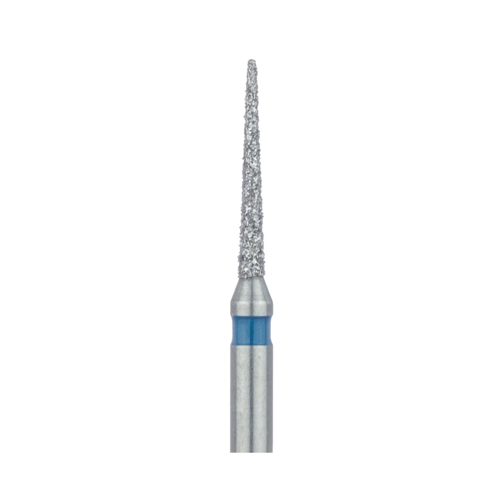 Meisinger 858-010-FG Diamond Bur, FG, Medium Grit, Blue Ring, Needle Shape, Point End, 1.0 mm Head Diameter, 8.0 mm Head Length, 5/Pkg thumbnail 3