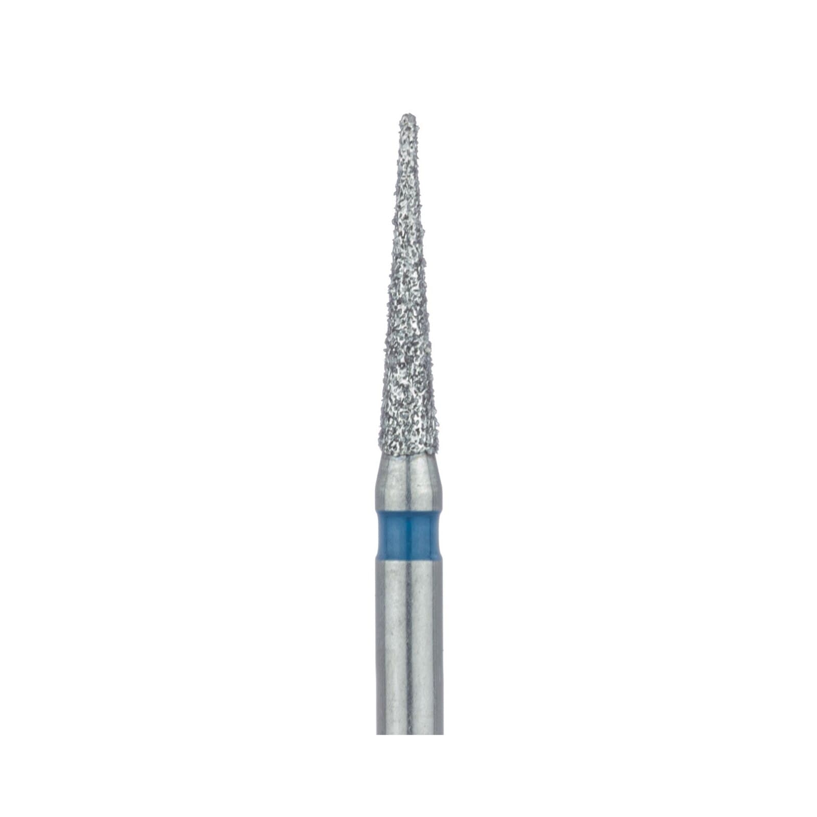 Meisinger 858-014-SS Diamond Bur, Needle Shape, Medium Grit, Blue Ring, 1.4 mm Head Diameter, 8.0 mm Head Length, Friction Grip Short Shank, 5/Pkg thumbnail 3