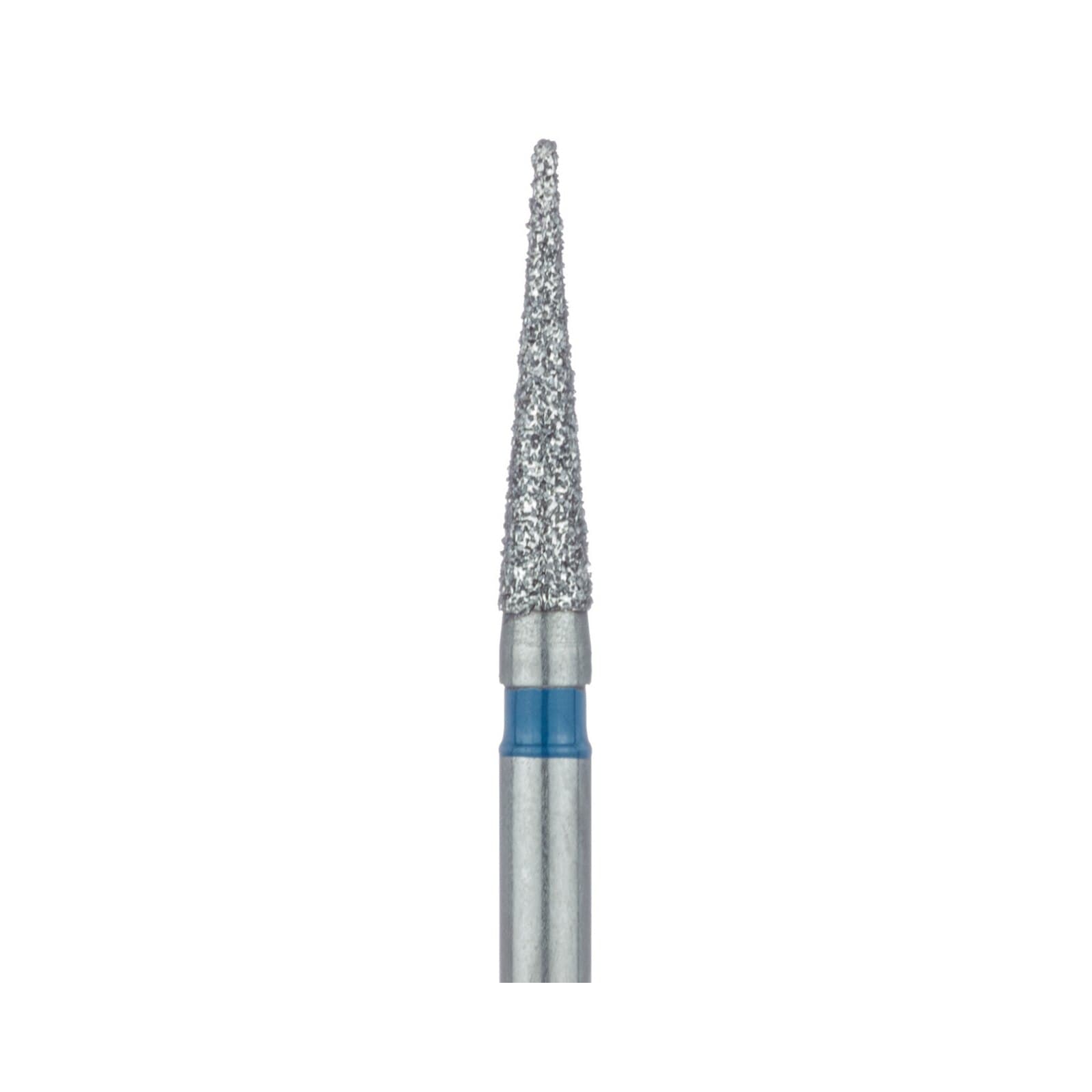 Meisinger 858-016-FG Diamond Bur, FG, Medium Grit, Blue Ring, Needle Shape, Point End, 1.6 mm Head Diameter, 8.0 mm Head Length, 5/Pkg thumbnail 3