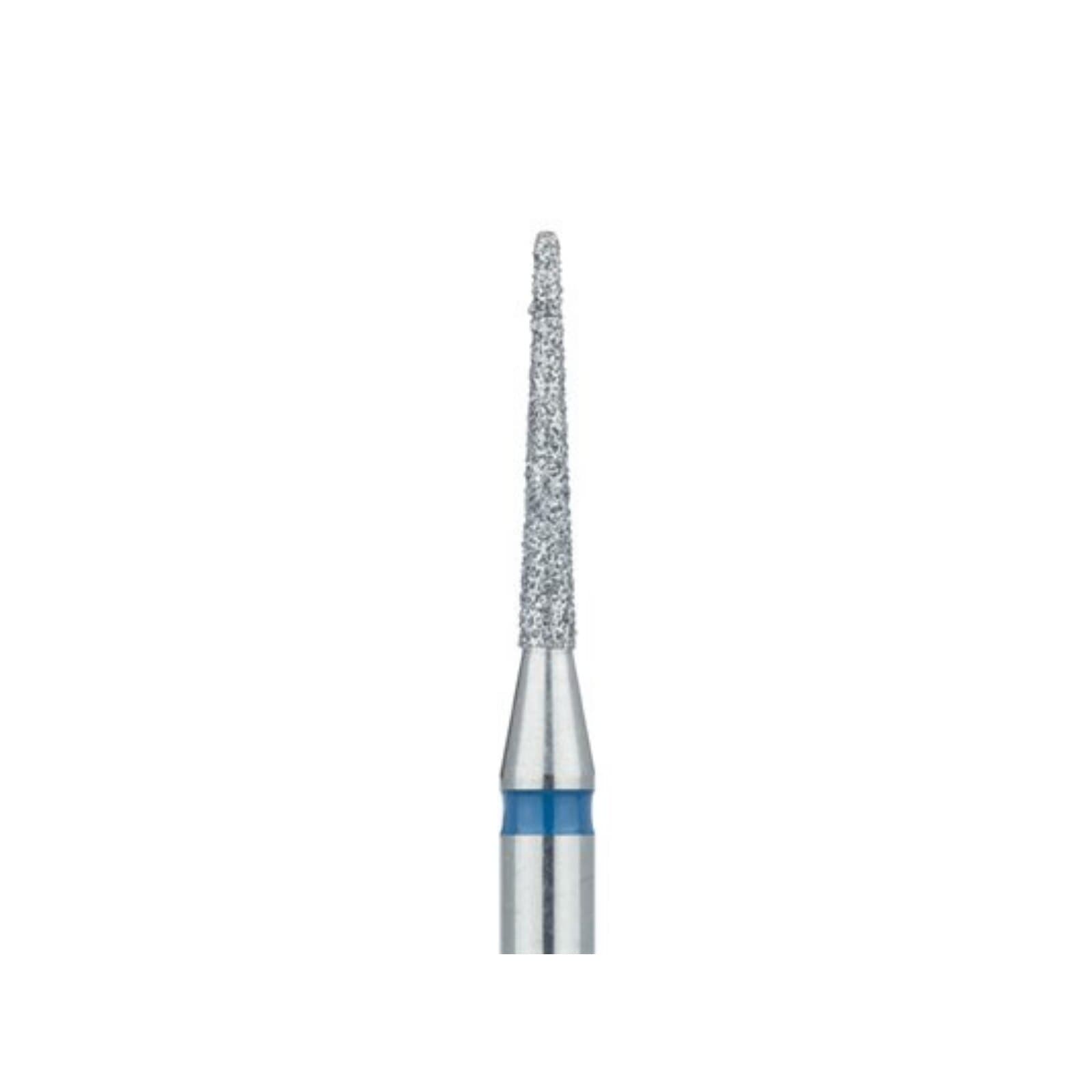 Meisinger 852-014-HP Medium Grit Diamond Bur, Round End Taper (Cone), 1.4 mm Diameter, 10 mm Working Length, HP Shank, Blue Ring, 5/Pack thumbnail 3