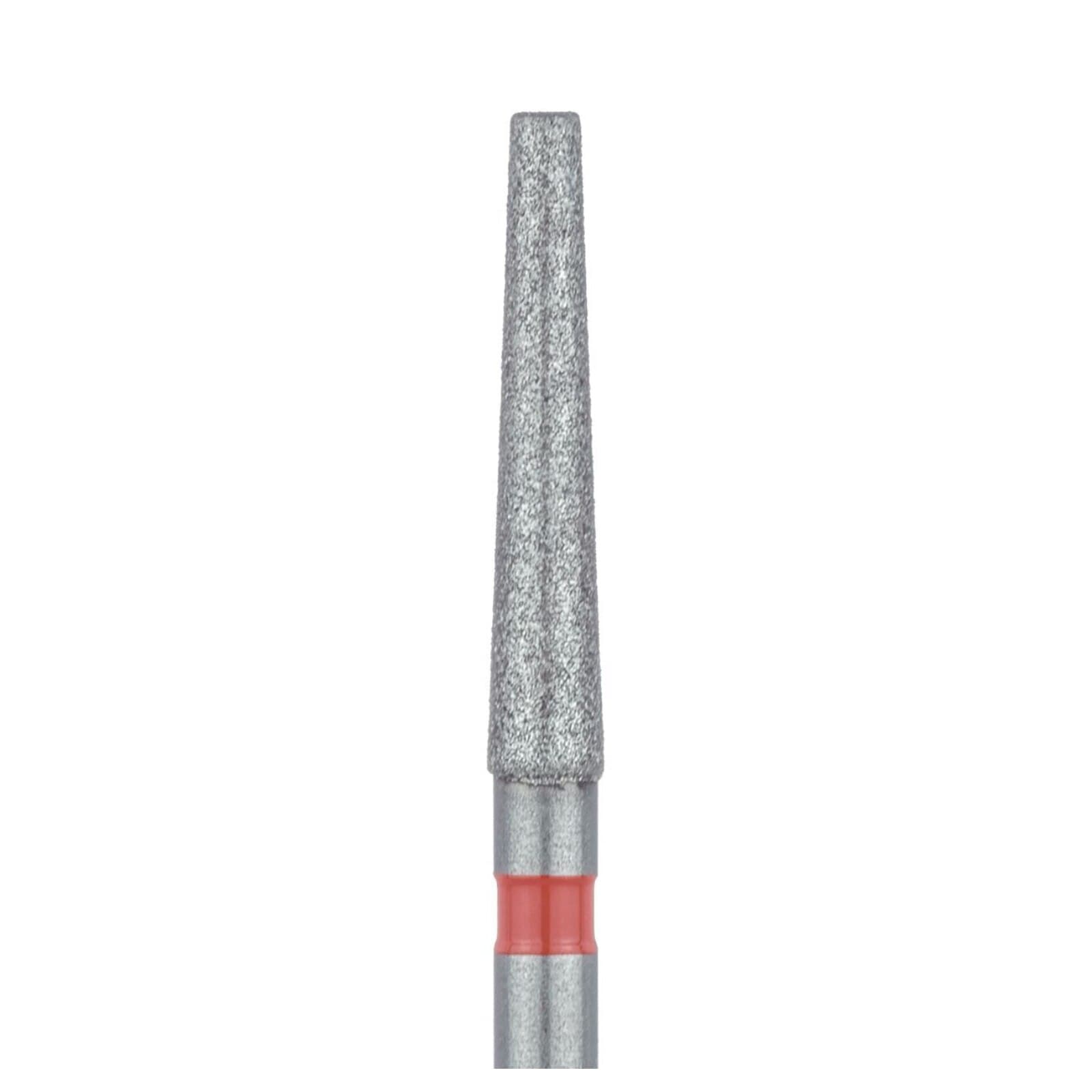 Meisinger 848F-018-FG Fine Diamond Bur, Flat End Tapered, Friction Grip, 1.8 mm Head Diameter, 10 mm Working Length, Red Ring, 5/Pkg thumbnail 3
