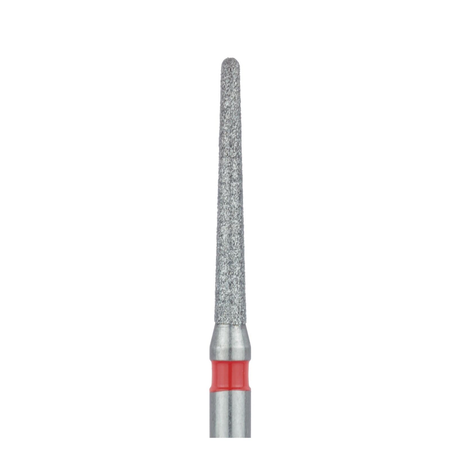 Meisinger 852F-012-FG Fine Diamond Bur, Round End Taper (Chamfer), Friction Grip, 1.2 mm Head Diameter, 10 mm Working Length, Red Ring, 5/Pack thumbnail 3