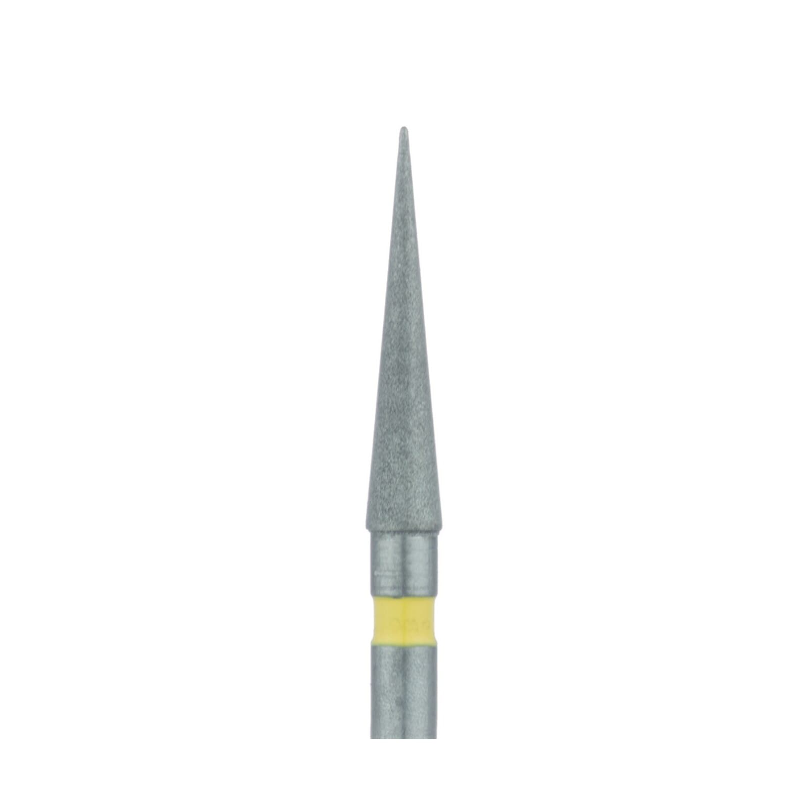 Meisinger 859C-018-FG Extra Fine Diamond Bur, Long Needle, Friction Grip, 1.8 mm Head Diameter, 10 mm Working Length, Yellow Ring, 5/Pkg thumbnail 3