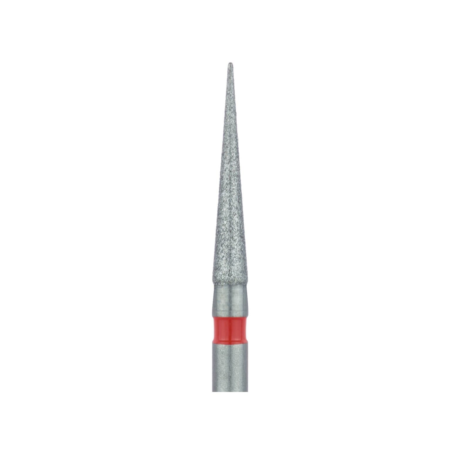 Meisinger 859F-016-FG Fine Diamond Bur, Long Needle, Friction Grip, 1.6 mm Head Diameter, 10 mm Head Length, Red Ring, 5/Pkg thumbnail 3