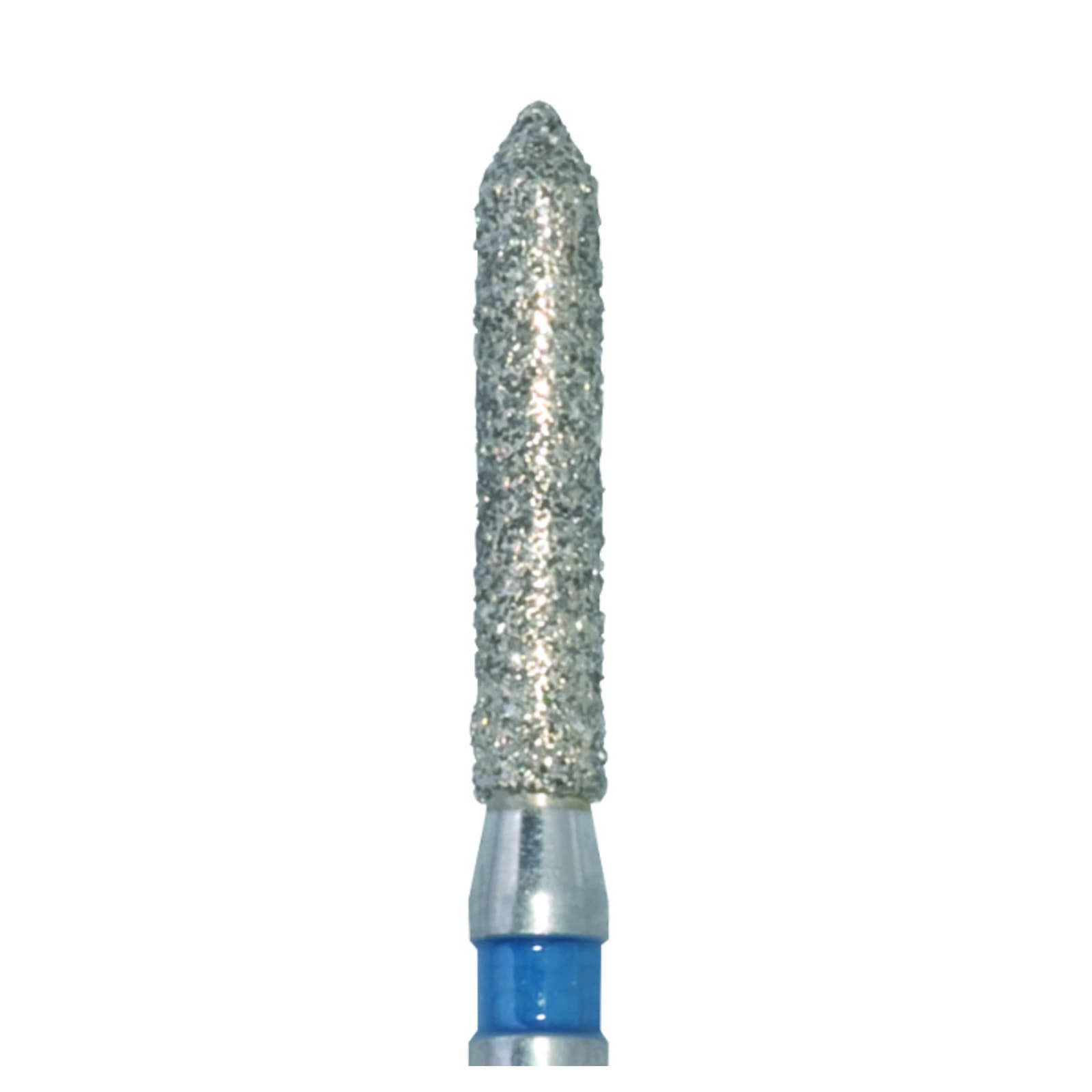 Meisinger Diamond Bur, FG, Medium Grit (Blue), Pointed Cylinder with Bevel Tip, 1.4 mm Head Diameter, 8.0 mm Head Length, 885-014, Pack of 5 thumbnail 3