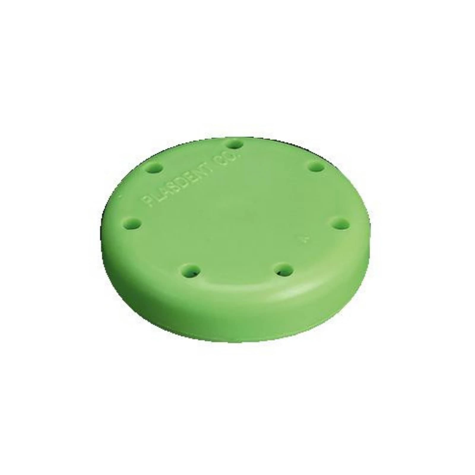 Plasdent Magnetic Bur Block, 7-Hole Small Round, Neon Green, 1-5/8" Diameter - Magnetic Bur Block 7-Hole Small Round Neon-Green - Image 1