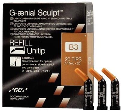 G-aenial Sculpt Universal Composite, Unitip Refill, 0.16 ml, Shade B3, 20/Pk, 009176 thumbnail 6