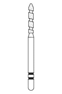 Two Striper TS2000 Diamond Bur, Bevel-End Cylinder, FG, Coarse, #2016.8, 1.4 mm Diameter, 8 mm Length, 5/Pkg, 2000168 thumbnail 2
