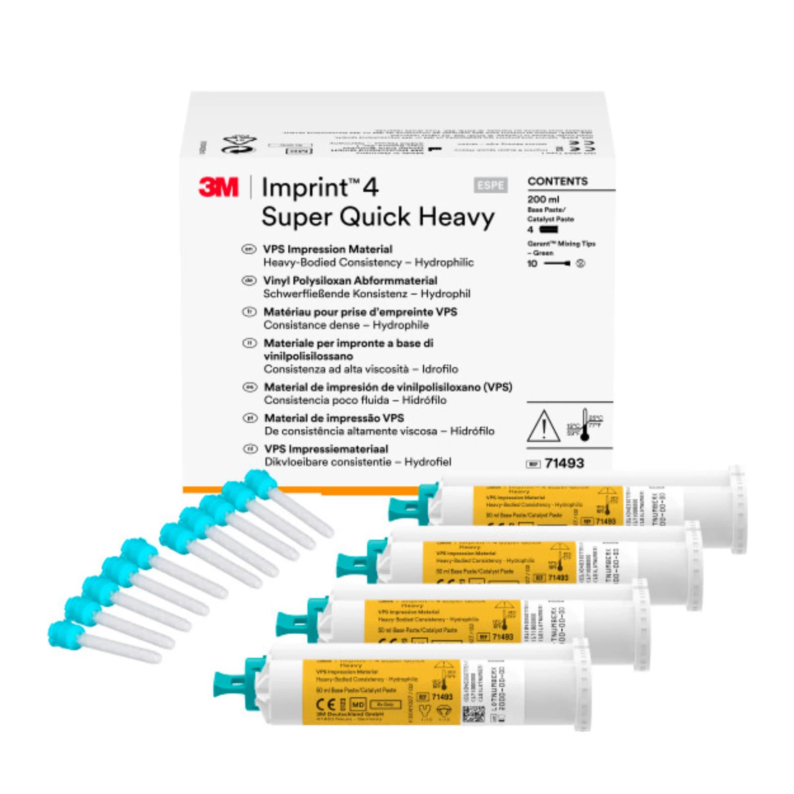 3M Imprint 4 VPS Impression Material, Garant Cartridge Refill, Heavy Body, Super Quick, 50 ml, Yellow, Mint Flavor, 4/Pk, 71493 thumbnail 7