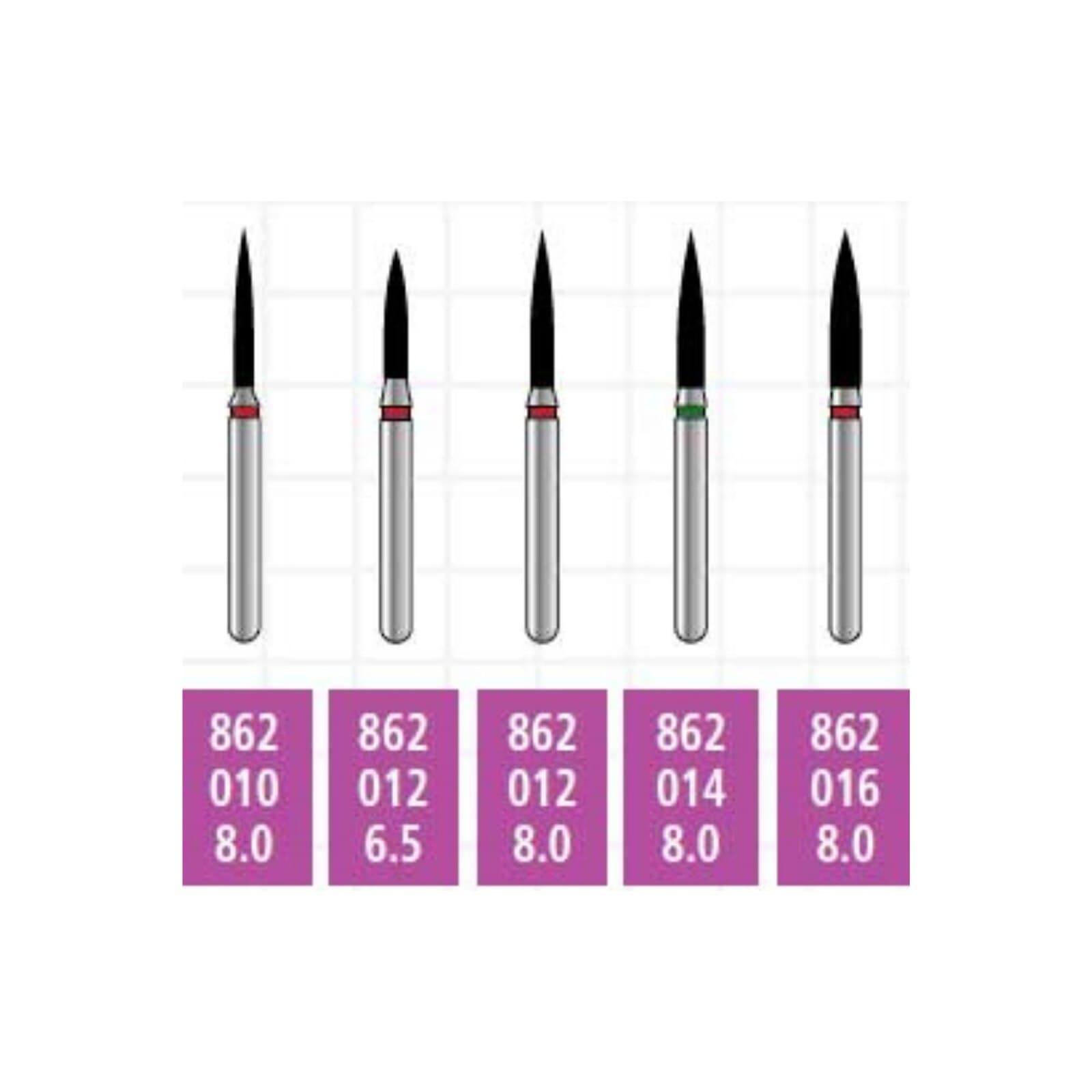 Alpen X1 Sterile Single-Use Diamond Bur, FG, Coarse, Flame #862-010, 25/Pk - Alpen X1 Sterile Singe-Use Diamonds FG 862-010 Coarse 25/Pk - Image 1