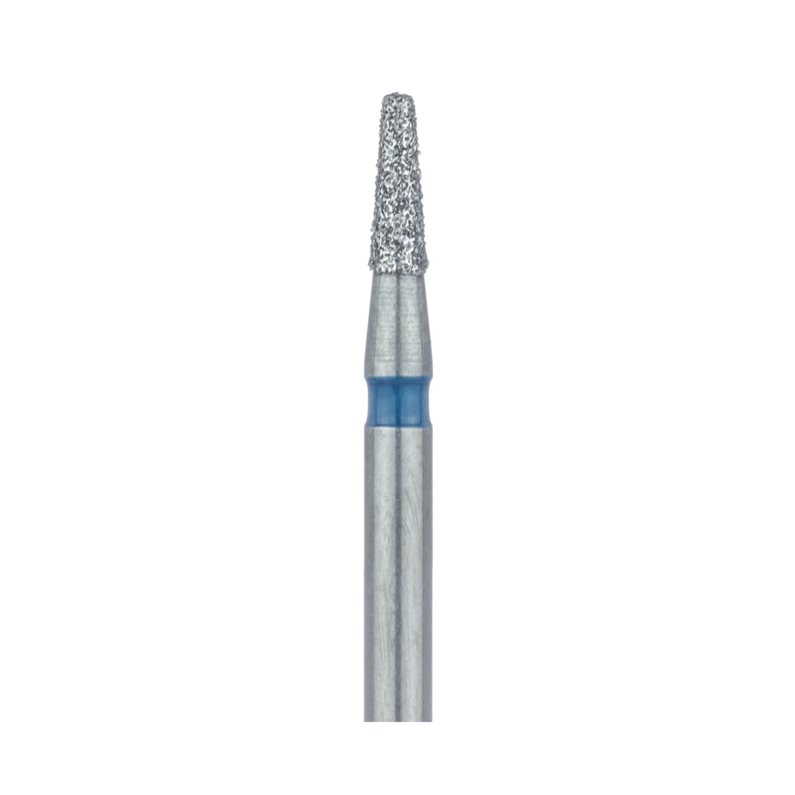 Meisinger 845-014-FG Diamond Bur, Medium Grit, Flat End Taper, Friction Grip, 1.4 mm Head Diameter, 4.0 mm Head Length, Blue Ring, 5/Pkg thumbnail 3