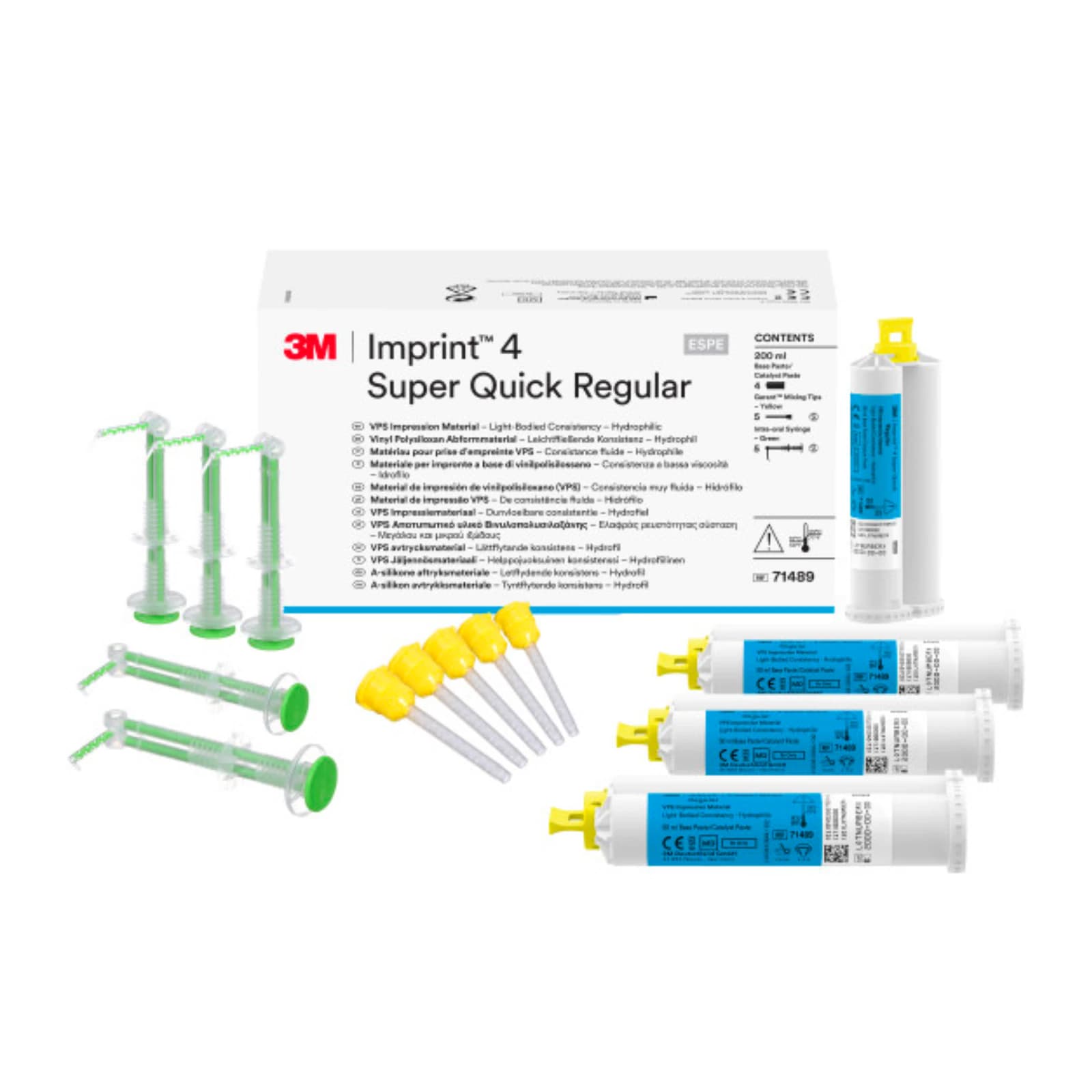 3M™ Imprint™ 4 Super Quick Regular Body VPS Impression Material Refill, 4 x 50 mL Cartridges, Blue, 71489 thumbnail 2