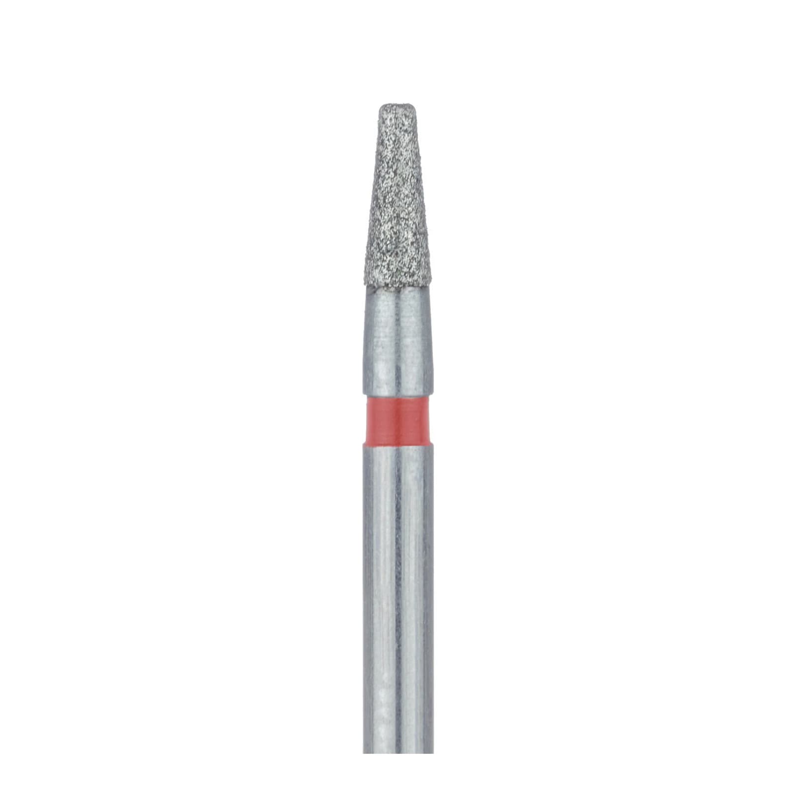 Meisinger 845RF-016-FG Fine Diamond Bur, Round Edge Tapered, Friction Grip, 1.6 mm Head Diameter, 4.0 mm Head Length, Red Ring, 5/Pack - Meisinger Diamonds 845RF-016-FG Fine 5/Pk - Image 1
