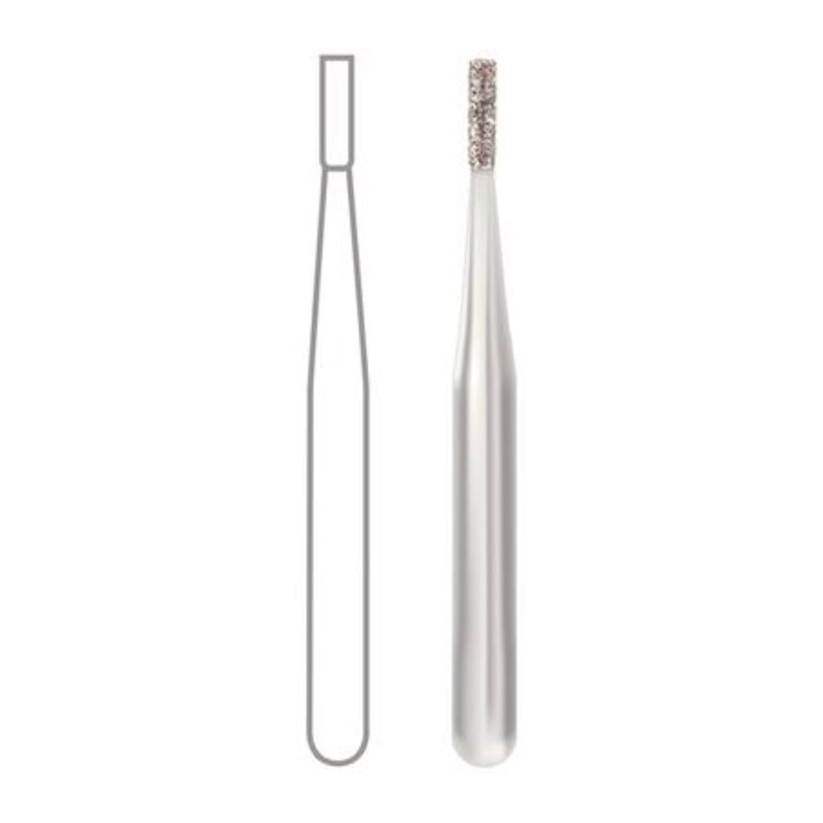 Midwest Multi-Use Diamond Bur FG 835-010M, Medium Grit, Flat End Cylinder, #557D, 1.0 mm Diameter, 4.0 mm Length, 5/Pk, 471495 thumbnail 2