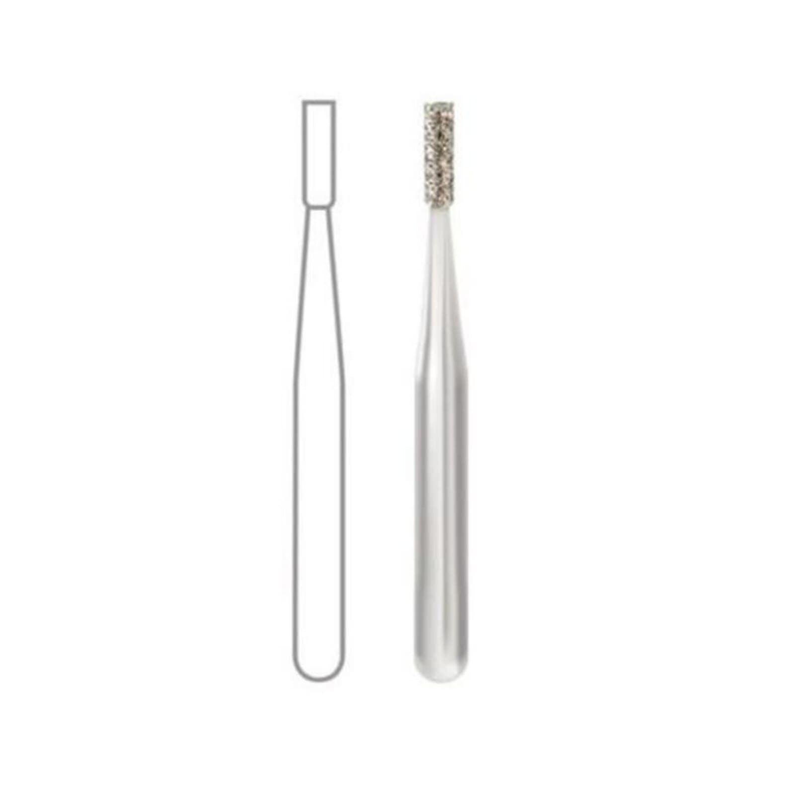 Midwest® Multi-Use Diamond Bur FG, Medium Grit, Flat End Cylinder, #558D, 1.2 mm Diameter, 4.0 mm Length, 5/Pkg thumbnail 2
