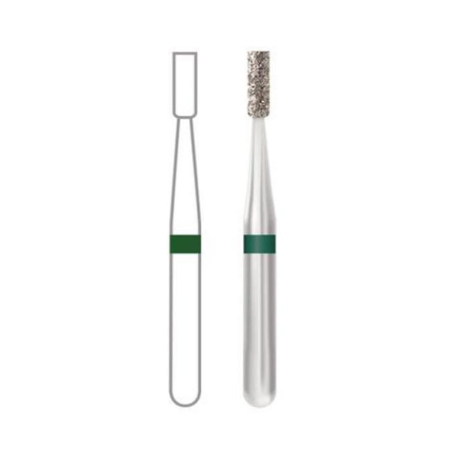 Midwest Multi-Use Diamond Bur FG, Medium Grit, Flat End Cylinder, 1.6 mm Diameter, 4.0 mm Length, 5/Pkg, #560D/835-016M thumbnail 2