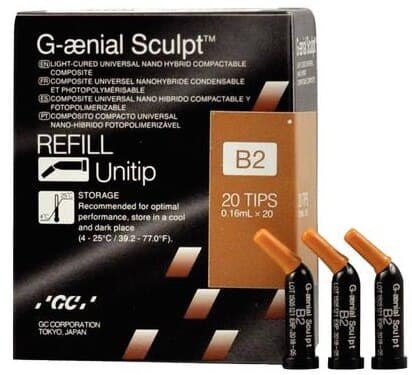 G-aenial Sculpt Universal Composite, Unitip Refill, 0.16 ml, Shade B2, 20/Pk, 009175 thumbnail 7