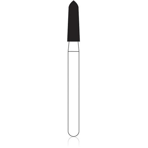 NTI FG Diamond Bur, Super Coarse, Curettage, Cone Bevel End, 1.8 mm Diameter, 8.0 mm Length, Friction Grip, Black Ring, 5/Pkg, #SC878K-018 thumbnail 2