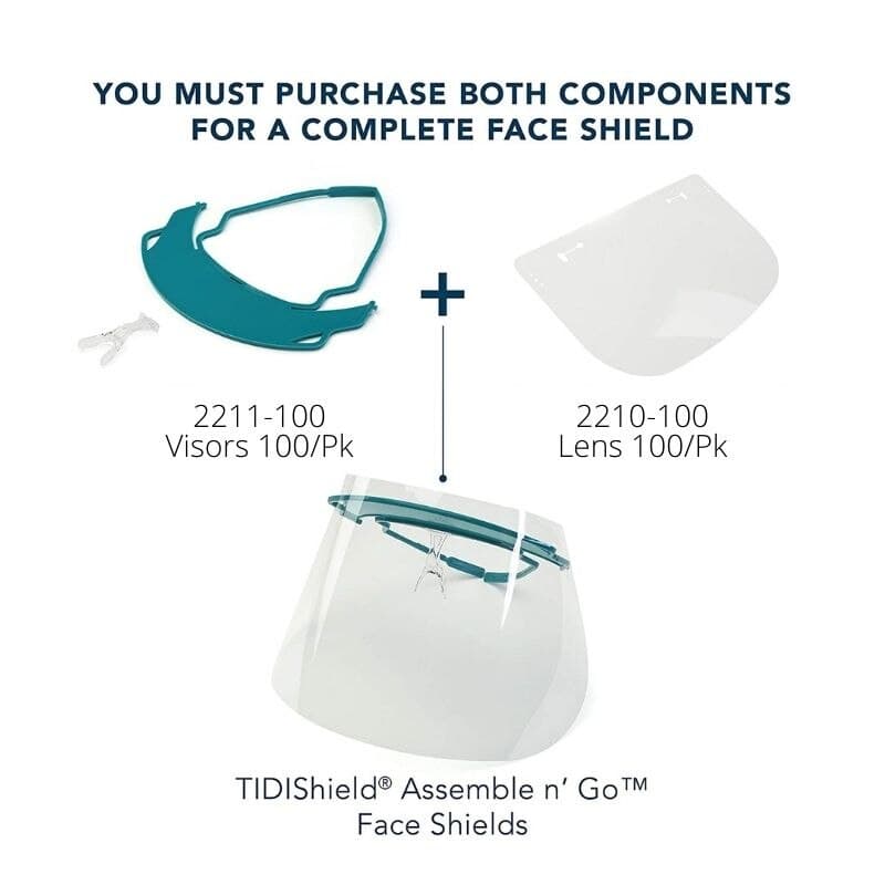 TIDIShield Assemble 'n Go Disposable Face Shield Replacement Lenses, Optical Grade, Clear, 13" x 7", 100/Box, 2210-100 thumbnail 9