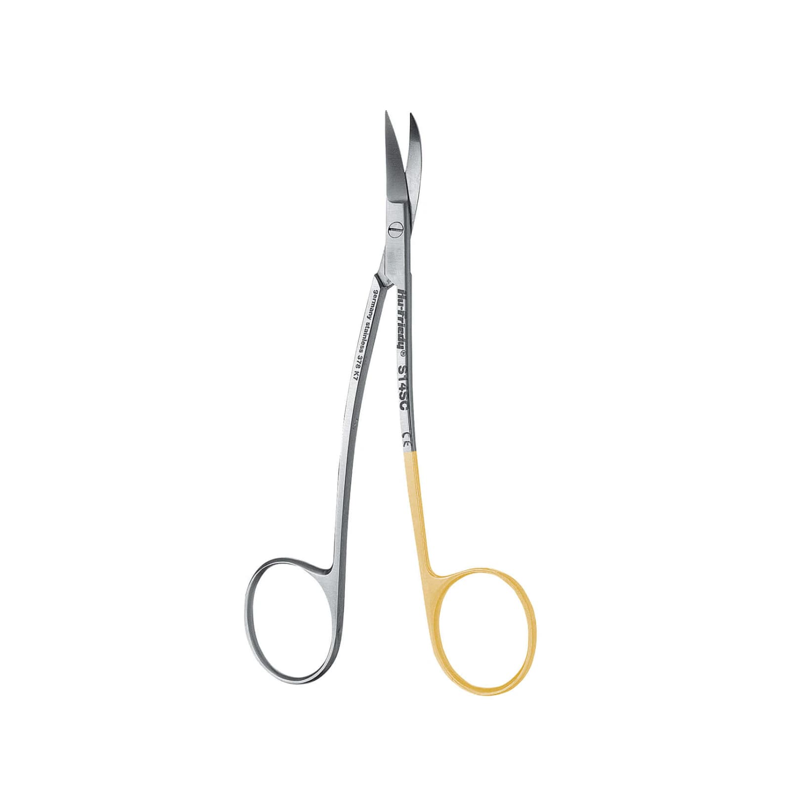 Hu-Friedy #14 LaGrange Double-Curved Super-Cut Scissors, 4.5" (11.5 cm), Serrated, S14SC thumbnail 2