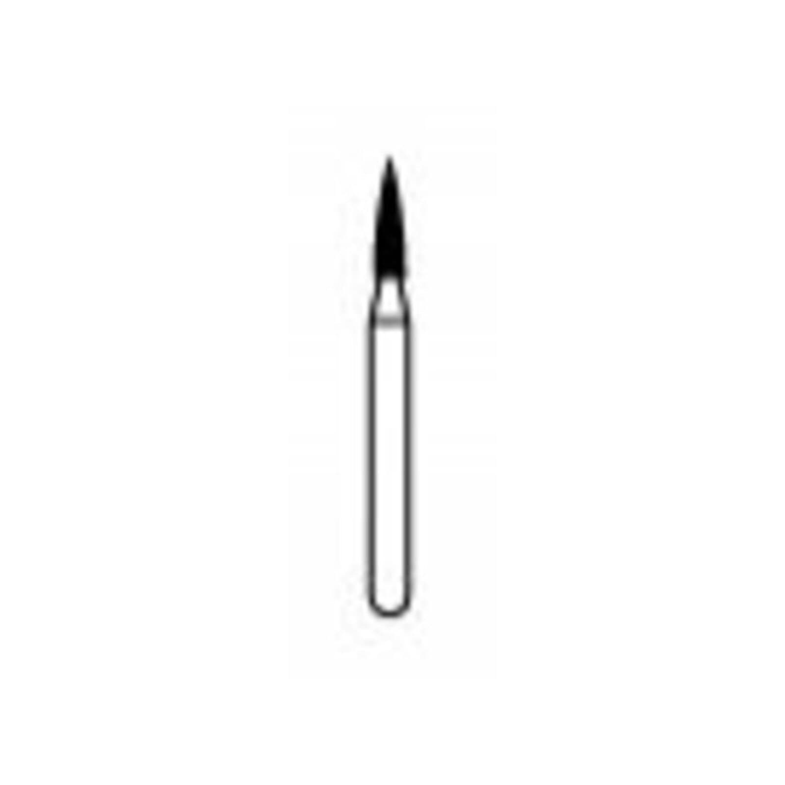 NTI Diamond Bur, FG, Flame, # F860, 1.2 mm Diameter, Fine Grit, Red Ring, 5/Pk, F860-012 thumbnail 3