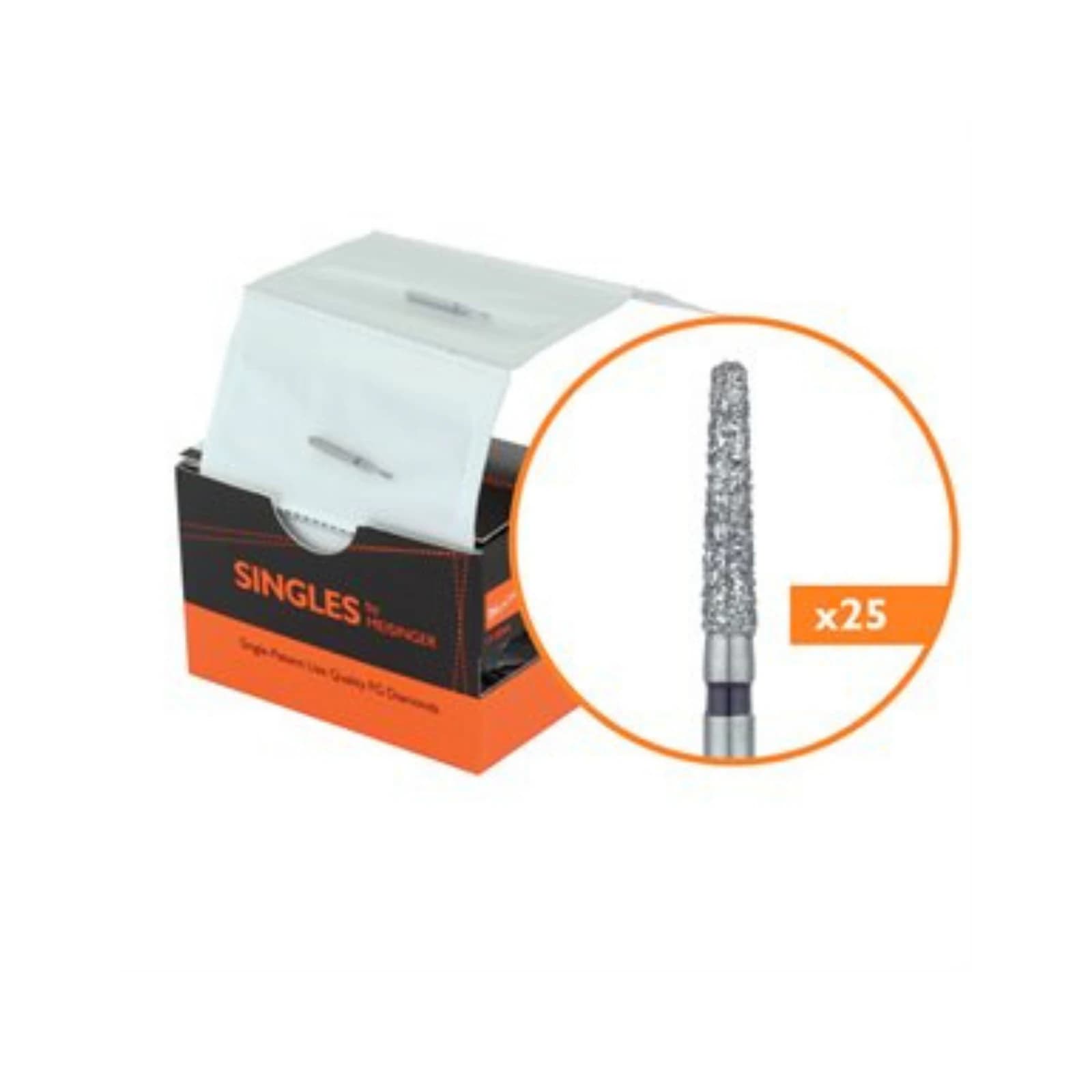 Meisinger Single-Use Sterile Diamond Bur, FG, Tapered Round End, #1118.7C, 1.8 mm Head, Coarse, 25/Pk thumbnail 10