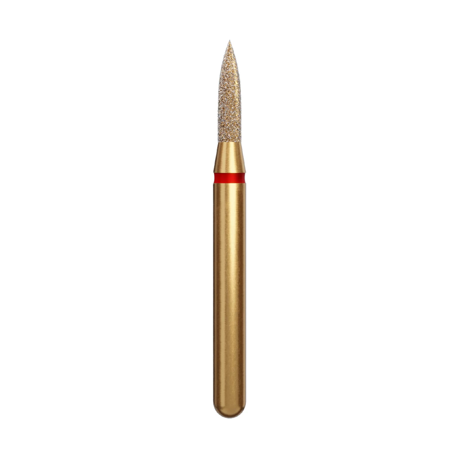 Alpen Multilayer Diamond Bur FG 860-012, Fine Grit, Flame Shape, 5mm, 5/Pk - Alpen FG #860-5.012 Fine Grit, Flame Shaped Diamond Bur. Package of 5 Burs - Image 1