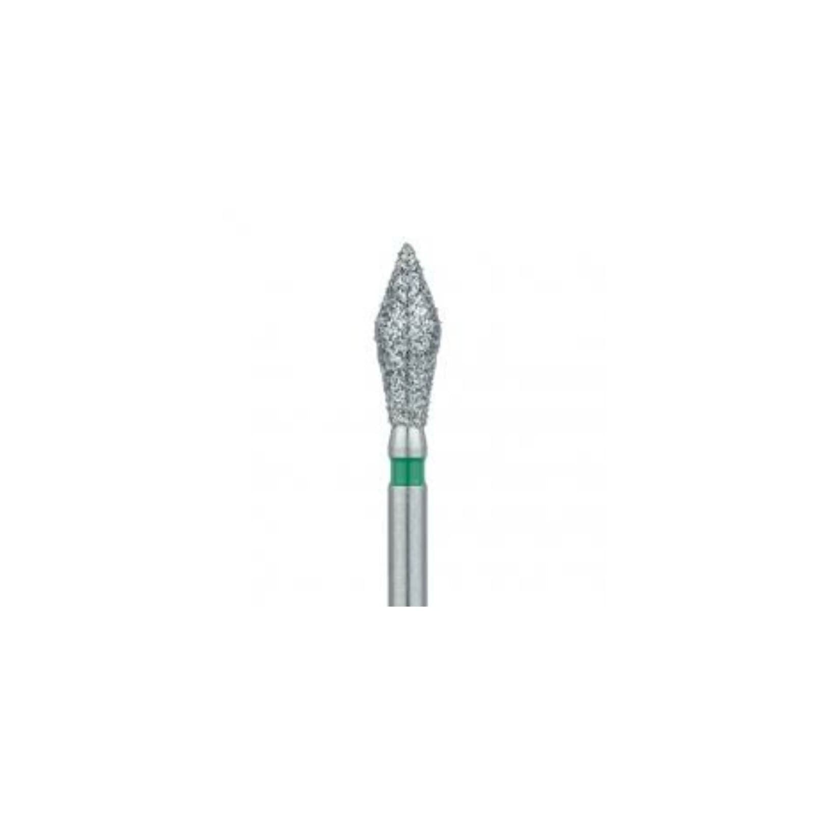 Meisinger 899G-027-FG Coarse Diamond Bur, Modified Football/Barrel Shape, Friction Grip, 2.7 mm Head Diameter, 7.0 mm Head Length, Green Ring, 5/Pack thumbnail 3