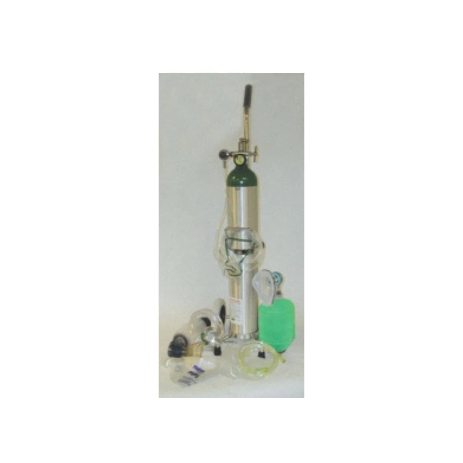 Mada Medical Positive Pressure "E" Kit Oxygen Resuscitation System, 10 LPM, 1603E Aluminum Cylinder, 370C Cart (Empty) - Positive Pressure "E" Kit - Image 1