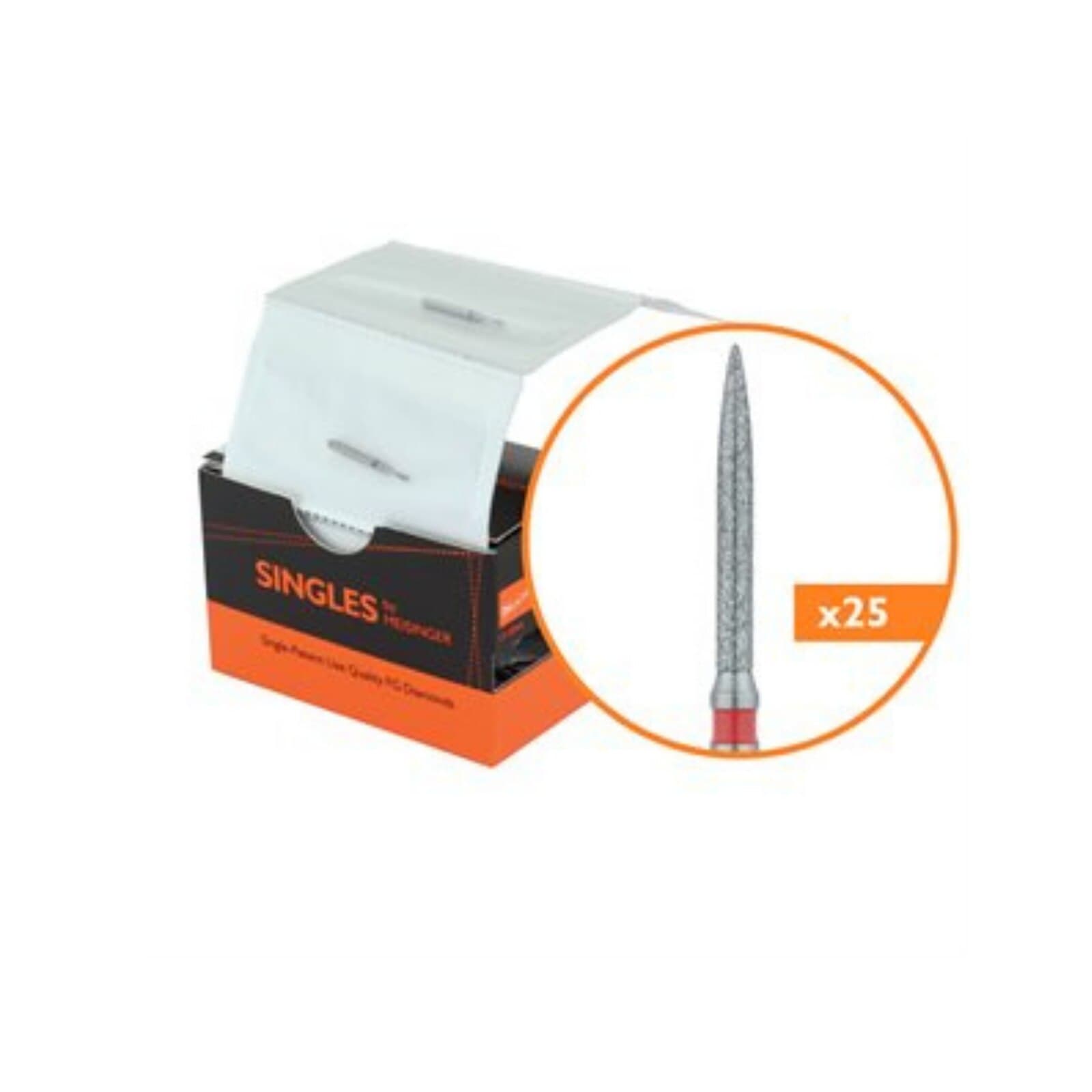 Meisinger Single-Use Sterile Diamond Burs, FG, Flame, #1512.10C, 1.2 mm, Coarse, Green, 25/Pk thumbnail 10