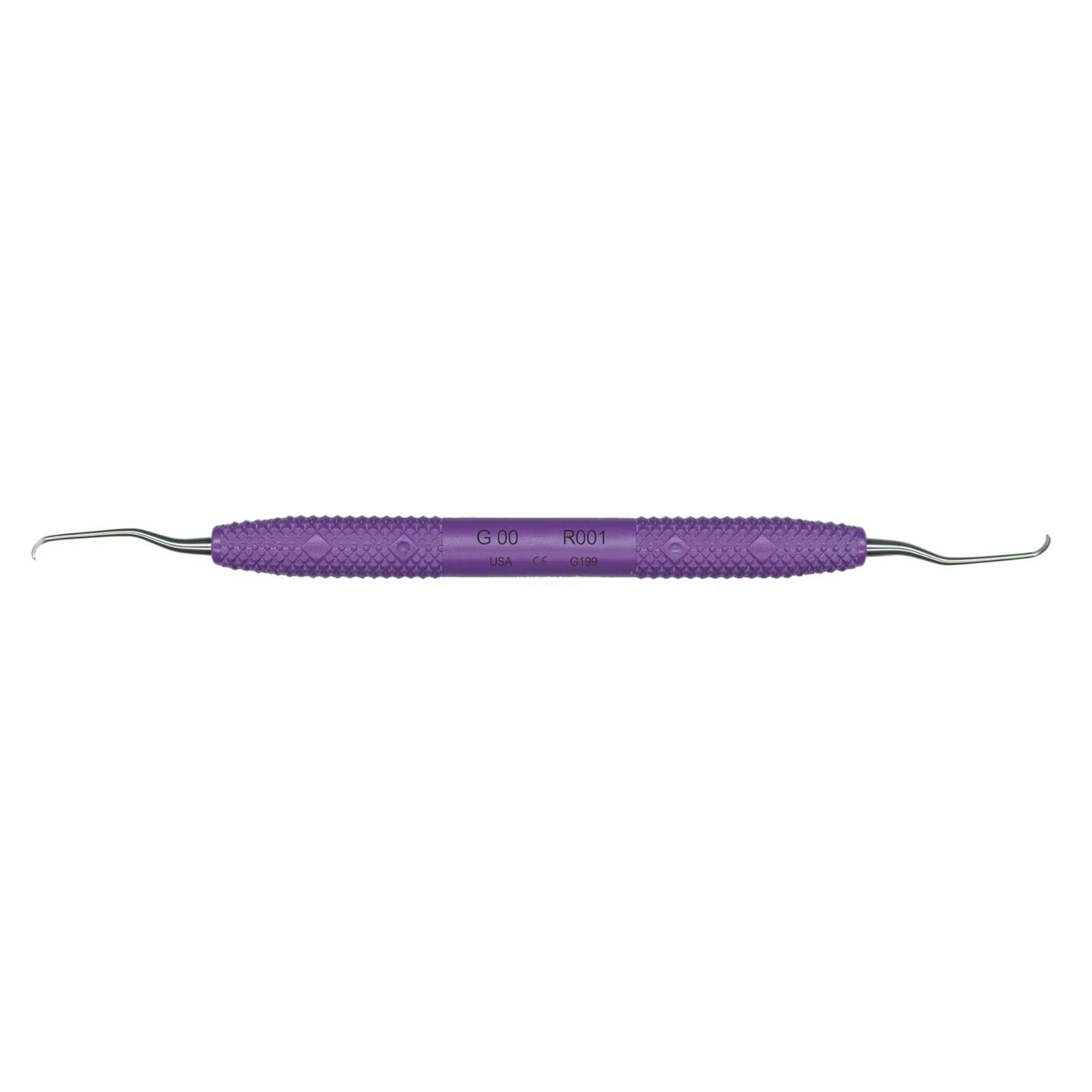 PDT Amazing Gracey™ Curette #00, Double End, Standard, Purple Resin Handle, 6.5" (R001) thumbnail 2