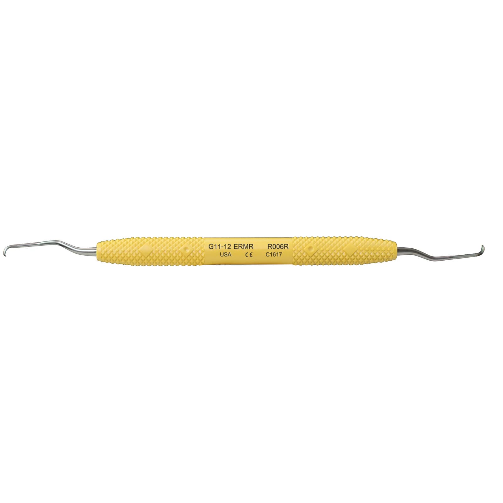 PDT Cruise Amazing Gracey 11/12 Extended Reach Mini Rigid Curette, Yellow Handle, R006R thumbnail 2