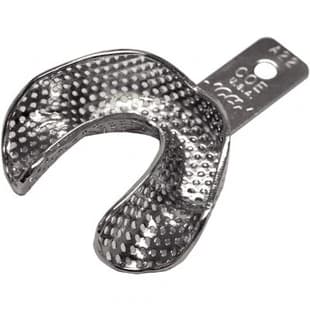 GC America COE Nickel-Plated Depressed Anterior Perforated Impression Tray #A22 Lower (Small) thumbnail 2