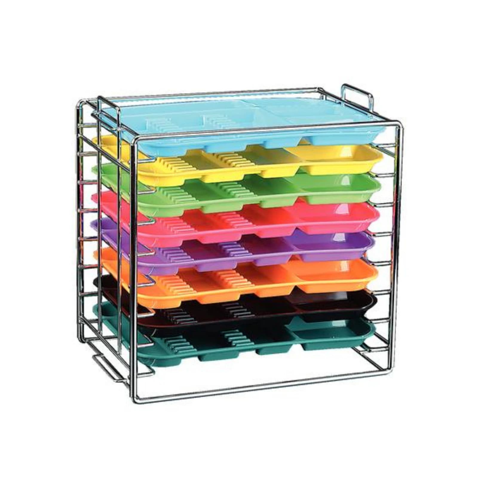 Plasdent Chrome Tray and Lid Rack, Size B, Long Side Loading, Holds 8 Covered Trays, 14-1/2"W x 9-3/4"D x 17-1/2"H, 300TRB-H thumbnail 5