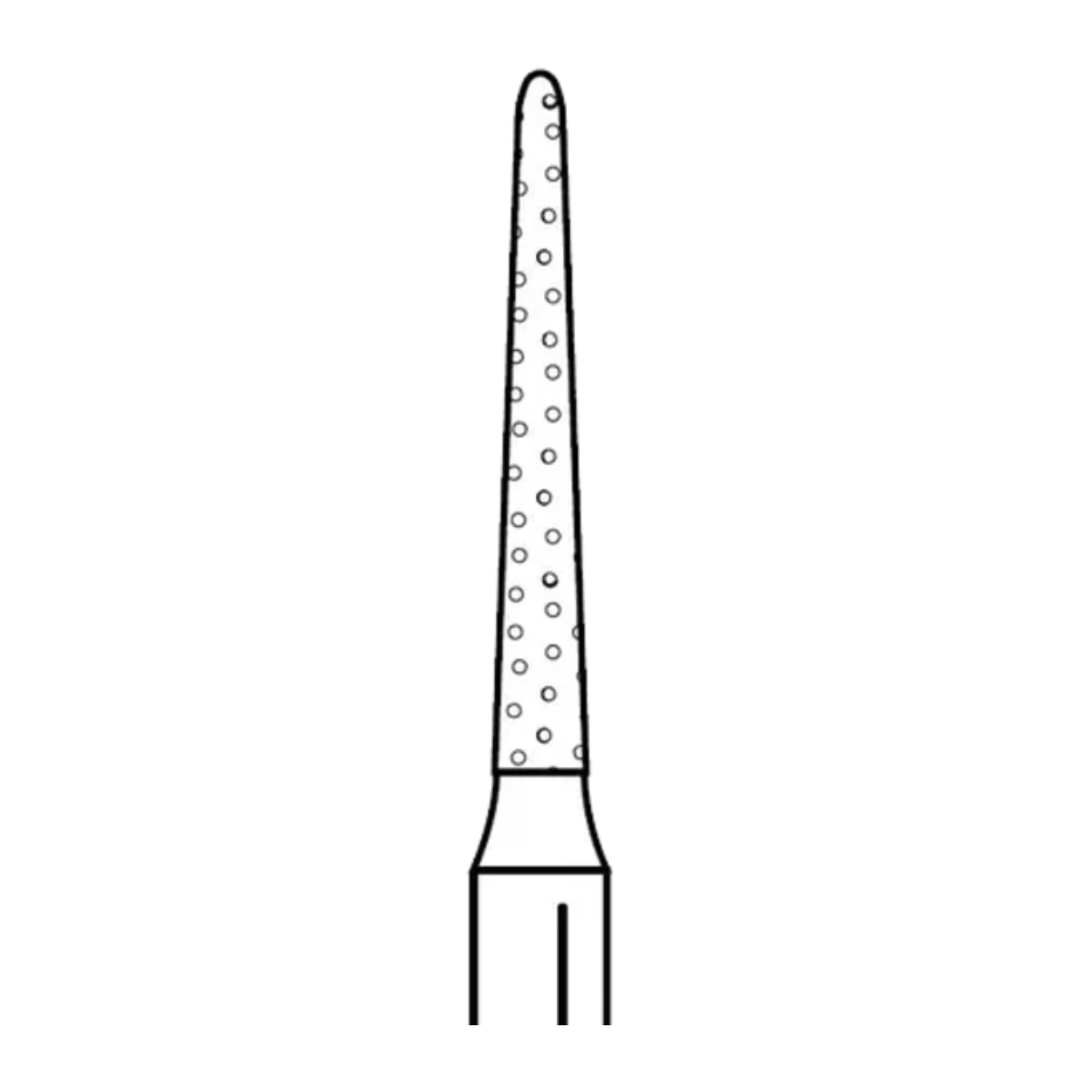 Two Striper Diamond Bur, FG, Curettage K, #763.8, Coarse, Green, 1.2 mm Major/0.7 mm Minor Diameter, 8 mm Length, 5/Pk, 2015977 thumbnail 3