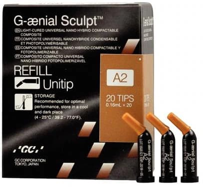 G-aenial Sculpt Universal Composite, Unitip Refill, 0.16 ml, Shade A2, 20/Pk, 009170 thumbnail 13