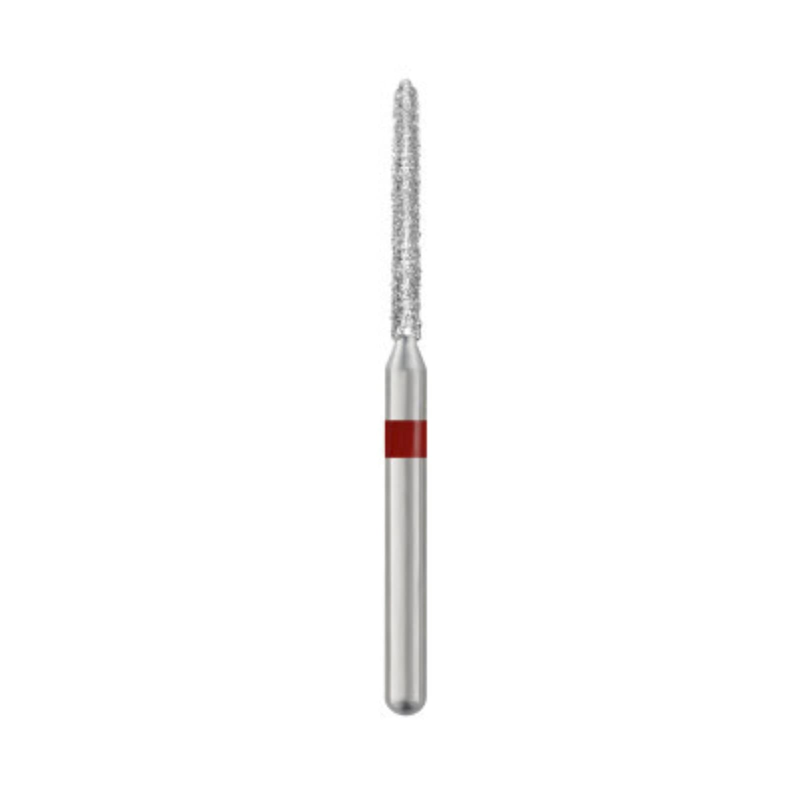 SS White Piranha® Single Patient Use Diamond Bur, Modified Beveled Cylinder FG, Fine Grit, 1.2 mm Diameter, #879-012F, 25/Pkg thumbnail 2