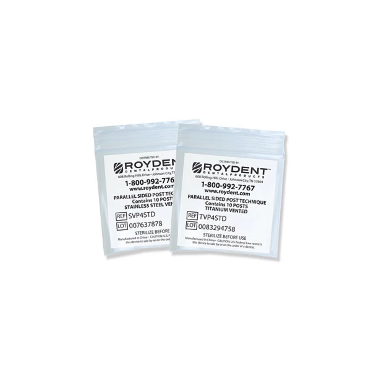 Roydent Stainless Steel Vented Post, Size 7.0, 1.75mm, Blue, 10/Pk - Stainless Steel Vented Post Size 7.0 1.75mm Blue 10/Pk - Image 1