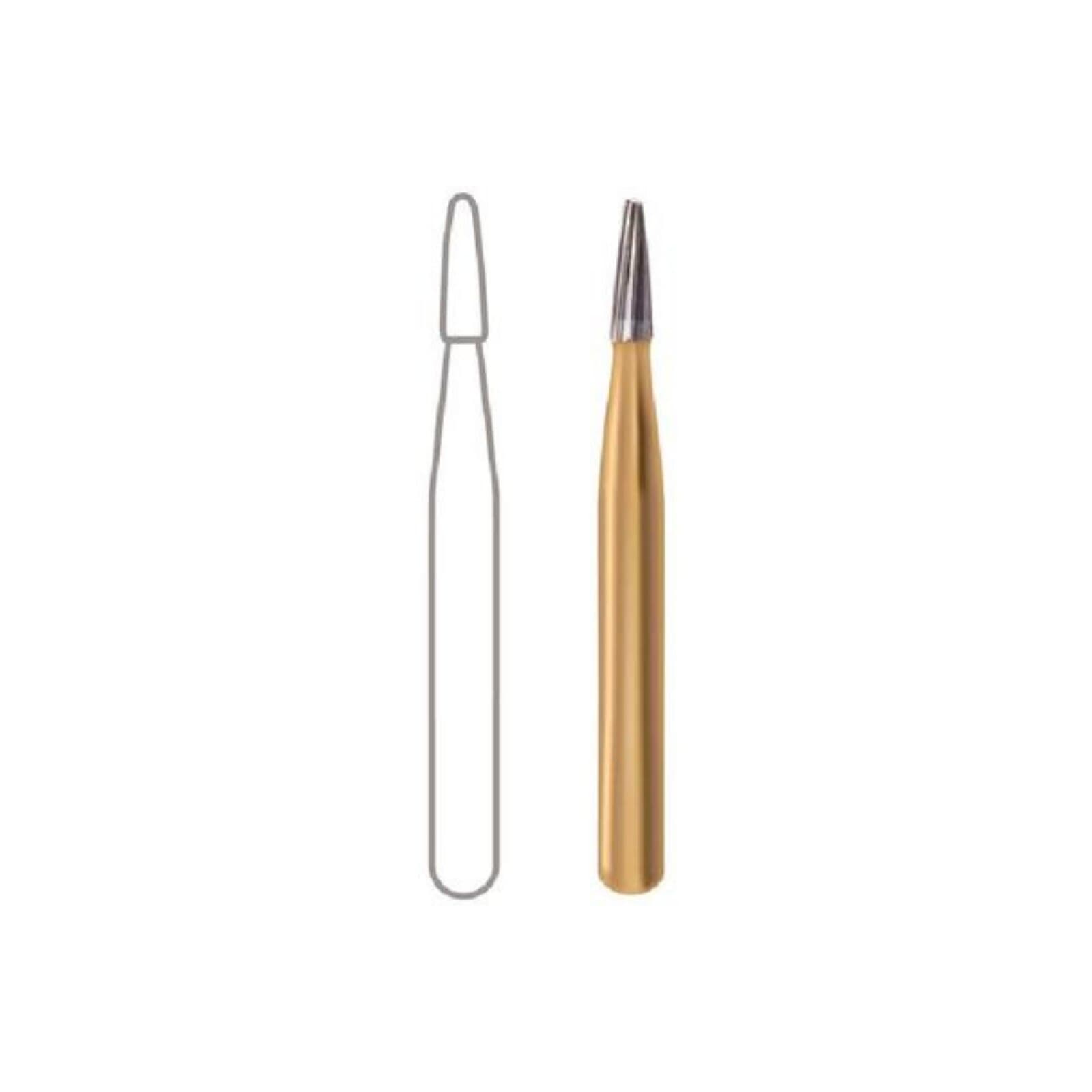 Midwest Trimming and Finishing Carbide Bur, FG, 12-Blade, Bullet, 1.0 mm, #7802, 10/Pk thumbnail 3
