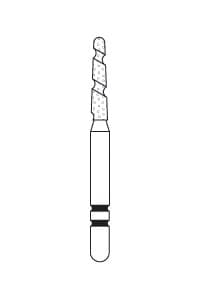 Two Striper TS2000 Diamond Bur FG, Round End Taper, #2003.7, Coarse, Green, 1.4 mm Major/0.9 mm Minor, 5/Pk, 2000037 thumbnail 3