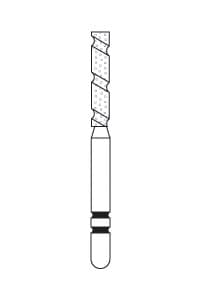 Premier Two Striper TS2000 Diamond Bur FG, Coarse, Flat End Cylinder, #2013.8, 1.5 mm Diameter, 5/Pk thumbnail 2