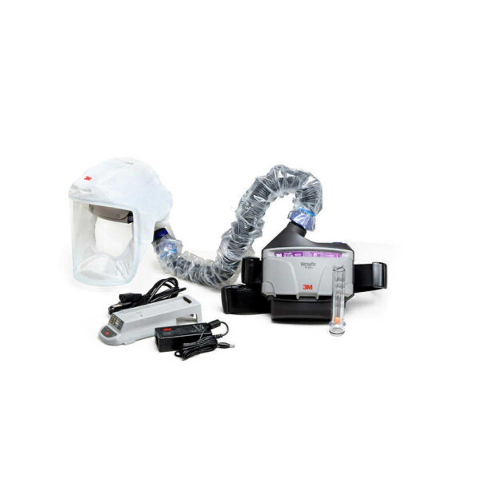 3M Versaflo Healthcare PAPR Kit TR-300N+ HKL, Medium/Large, Includes Headcover, Breathing Tube, TR-302N+ Unit, Belt, Battery & Charger thumbnail 2