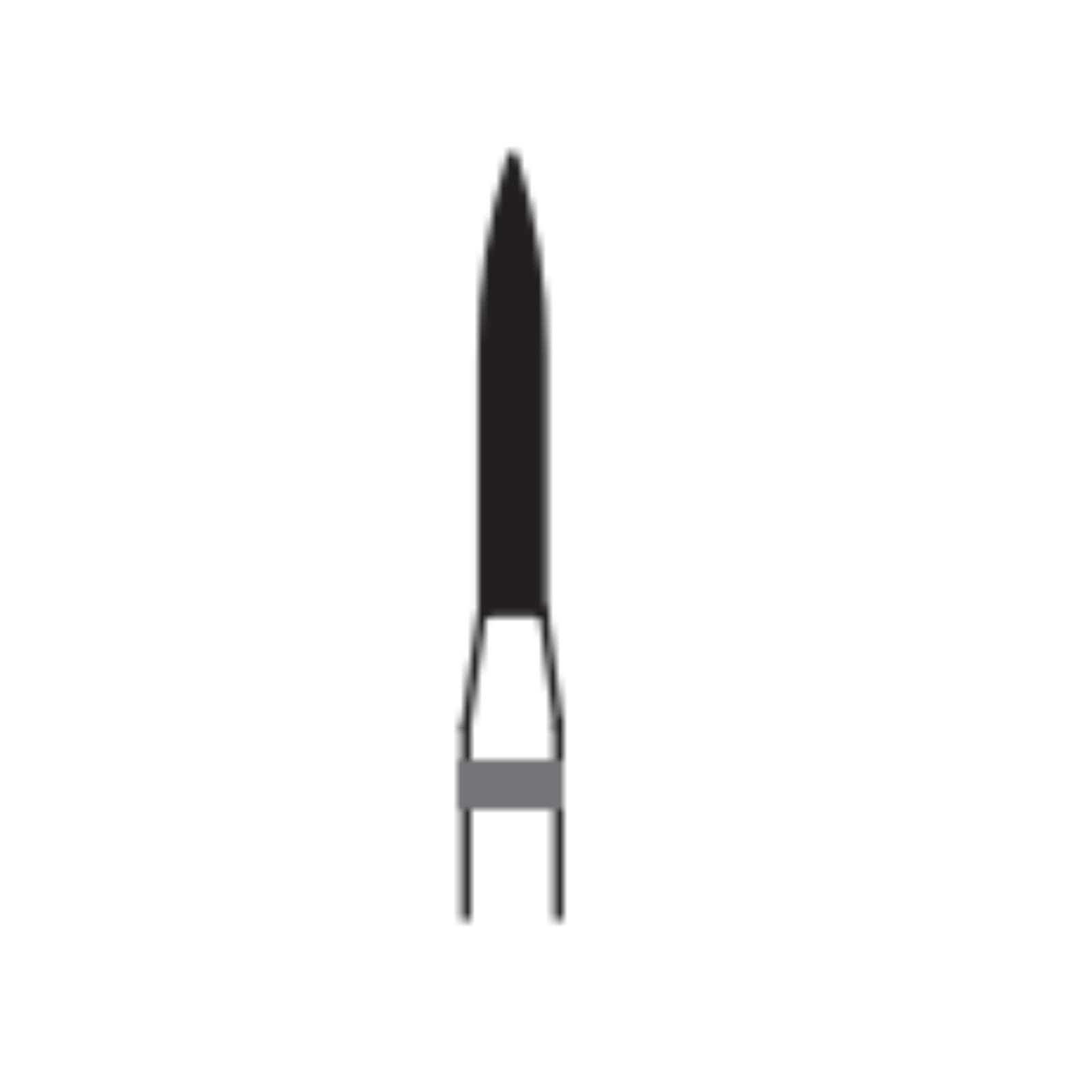 Midwest Multi-Use Diamond Bur FG #862-012F, Fine Grit, Flame Shape, Friction Grip, 1.2 mm Diameter, 8.0 mm Length, 5/Pkg thumbnail 2