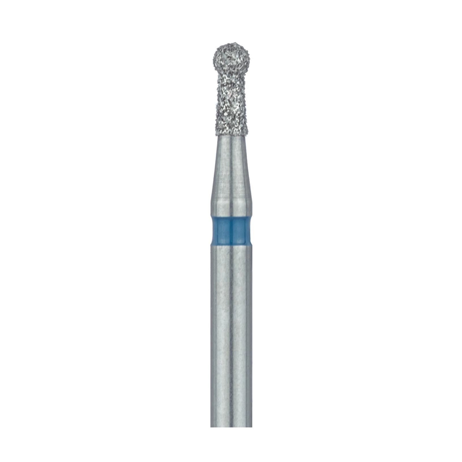 Meisinger 802-014-FG Diamond Bur, Round, Medium Grit, Blue Ring, Friction Grip, 1.4 mm Head Diameter, 3.5 mm Head Length, 5/Pkg thumbnail 3
